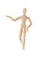 Wooden figure raising arm