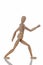 Wooden figure walking