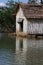 Wooden fisherman house on Mekong river