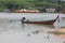 Wooden fishing boat ancient in river