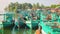 Wooden fishing boats parked. Sihanoukville, Cambodia