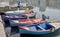 Wooden fishing boats in the port of Bizerte.