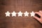 Wooden Five Stars Rating, Review and Score Symbol