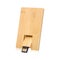 Wooden flash drive isolated on white background. USB stick made from wood material in card concept style.  Clipping path