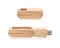 Wooden flash drive isolated on white background. USB stick made from wood material.  Clipping path