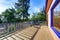 Wooden floor balcony with two chairs and perfect view