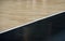 Wooden floor basketball arena. Wooden floor of sports hall with marking lines line on wooden floor indoor, gym court