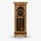 Wooden floor pendulum clock vector object