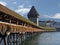 Wooden flower decorated bridge