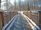 Wooden Foot Bridge After Snow