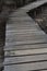 Wooden footbridge in the mangrove forest, Seychelles