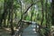 Wooden footbridge in the natural Park Krka