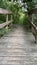 Wooden footbridge in the park near Wlodawa