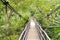 Wooden footbridge in tropical jungle