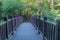 Wooden footbridge in wilderness park