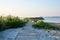 Wooden footpath at the beach