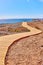 Wooden footpath near The Atlantic Ocean in Tenerife