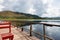 A wooden footpath at the shores of Lake Mutanda in Uganda