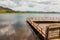 A wooden footpath at the shores of Lake Mutanda in Uganda