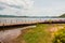 A wooden footpath at the shores of Lake Mutanda in Uganda