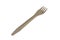 A wooden fork, insulated on a white background. Disposable eco-friendly utensils