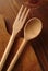 Wooden fork and spoon