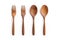 Wooden Fork Spoon And Knife On A White Background