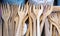 Wooden forks used for cooking. Oh, the photo was taken in the shop selling supplies.