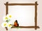 Wooden frame with butterfly