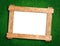 Wooden frame on green