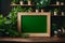 Wooden Frame With Green Blank Canvas