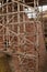 Wooden framework on the rocky church of Lalibela