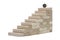 Wooden game jenga tower on a white background