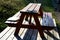 Wooden garden camping bench outdoor made of solid pine beams
