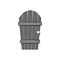 Wooden garden door icon, black monochrome style