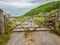 Wooden gate across the access to the Welsh Coastal path