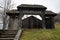 Wooden gate carved in hardwood with traditional motifs