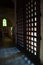 wooden gate inside church in aigues mortes