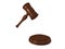 Wooden Gavel hammer on white background