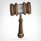 Wooden gavel isolated object vector