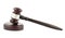 Wooden gavel on white background