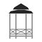 Wooden gazebo of pergola vector icon.Black vector icon isolated on white background wooden gazebo of pergola .