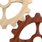 Wooden gear on white background. Isolated 3d illustration