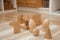 Wooden  geometric shapes in Montessori education