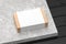 wooden Gift Box Mockup with white paper cover isolated