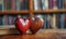 Wooden and Glazed Ceramic Heart Sculptures,symbolizing enduring love,Generated AI