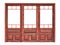 Wooden glazed panel of a store front isolated