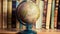 wooden globe in library suitable as background