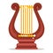 wooden Greek lyre. musical instrument in antiquity.
