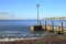 Wooden groyne on the beach